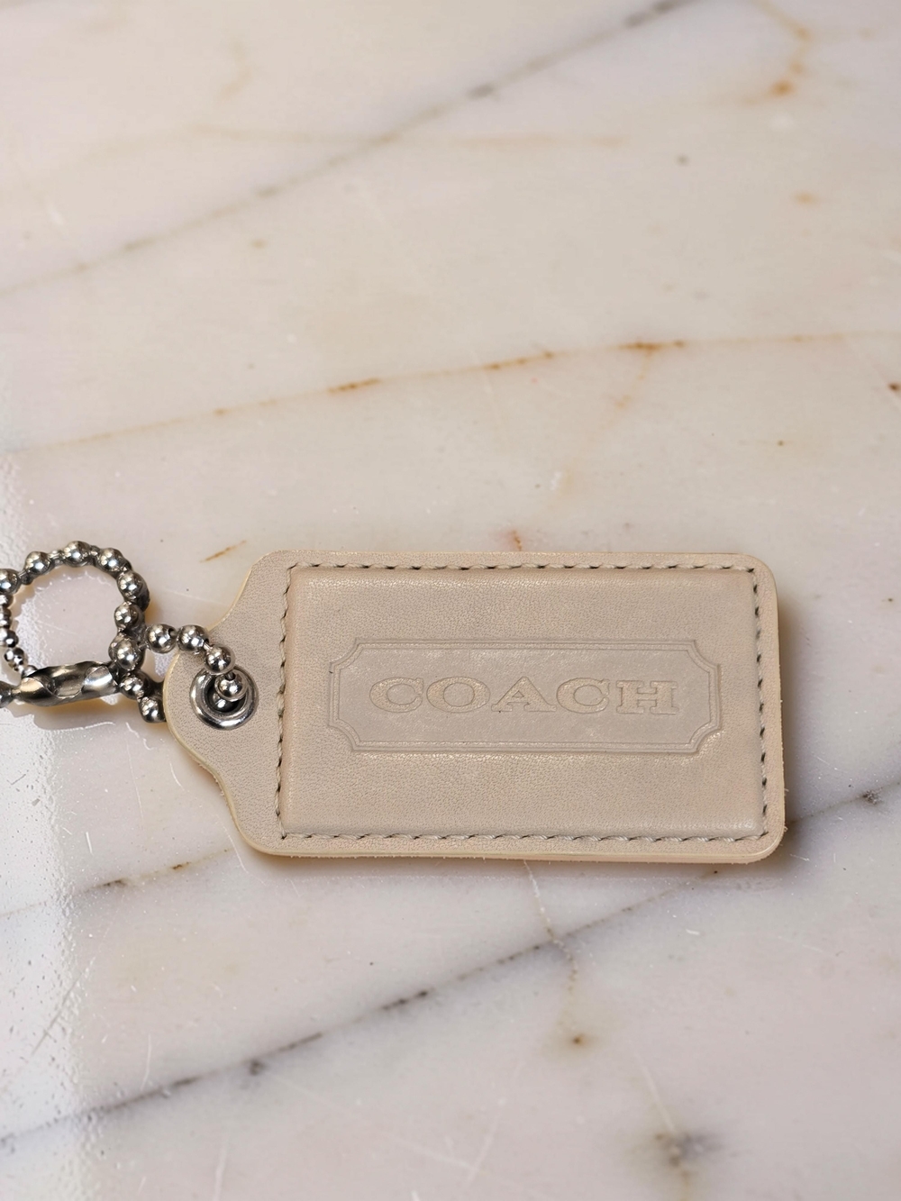 COACH 3” Leather Hangtag Replacement - Light Tan
